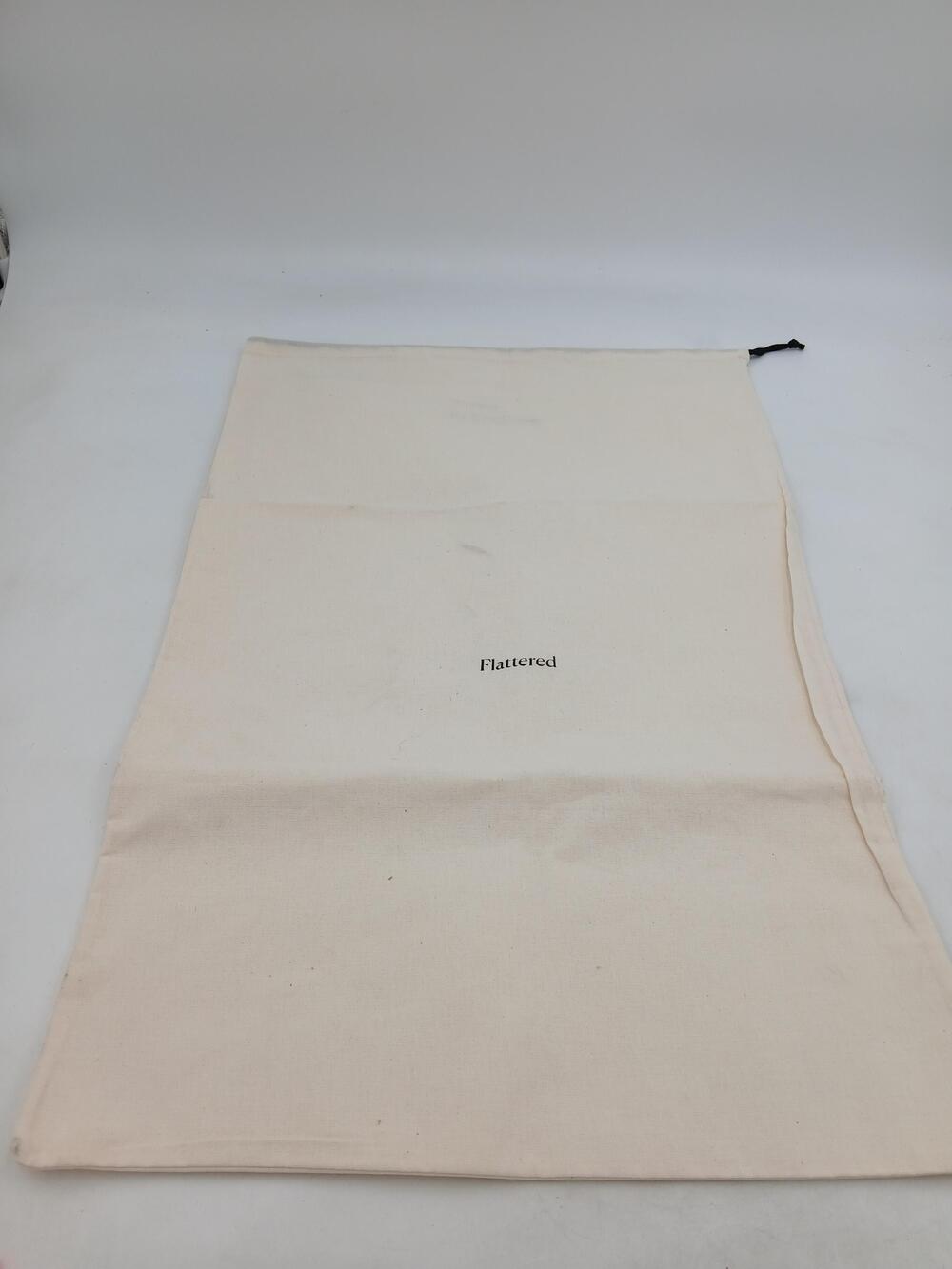 Flattered Dust Bag Womens One Size Beige Canvas Drawstring Shoe Storage Logo